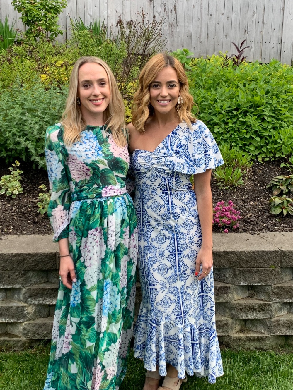 Blue and White One-Shoulder Printed Maxi Dress | Coastal Summer Wedding